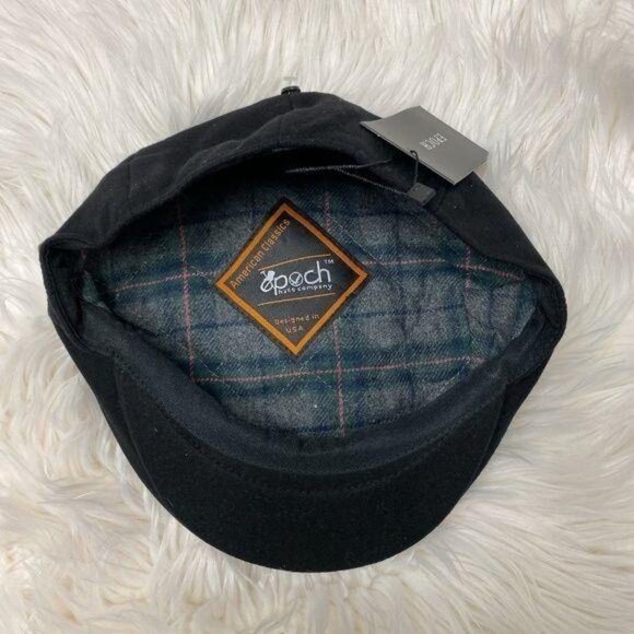 Black Wool Cabbie Hat - Picture 4 of 4